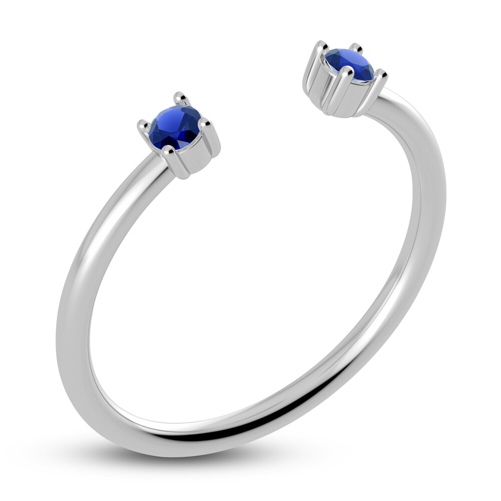 Juliette Maison Natural Blue Sapphire Cuff Ring 10K White Gold hskzfGue Juliette Maison Natural Blue Sapphire Cuff Ring 10K White Gold hskzfGue