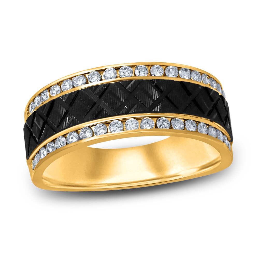 Men's Diamond Anniversary Band 1/2 ct tw Round 10K Yellow Gold htBG2w65 Men's Diamond Anniversary Band 1/2 ct tw Round 10K Yellow Gold htBG2w65