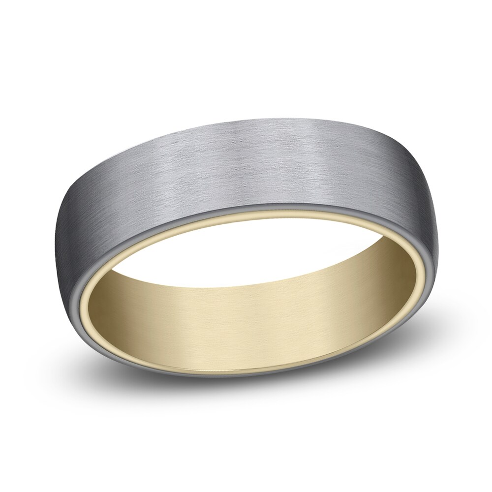 Wedding Band Grey Tantalum/14K Yellow Gold 6.5mm htZBGXFL Wedding Band Grey Tantalum/14K Yellow Gold 6.5mm htZBGXFL