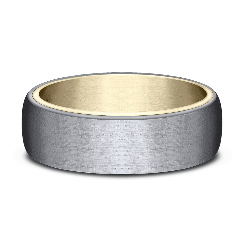 Wedding Band Grey Tantalum/14K Yellow Gold 6.5mm htZBGXFL