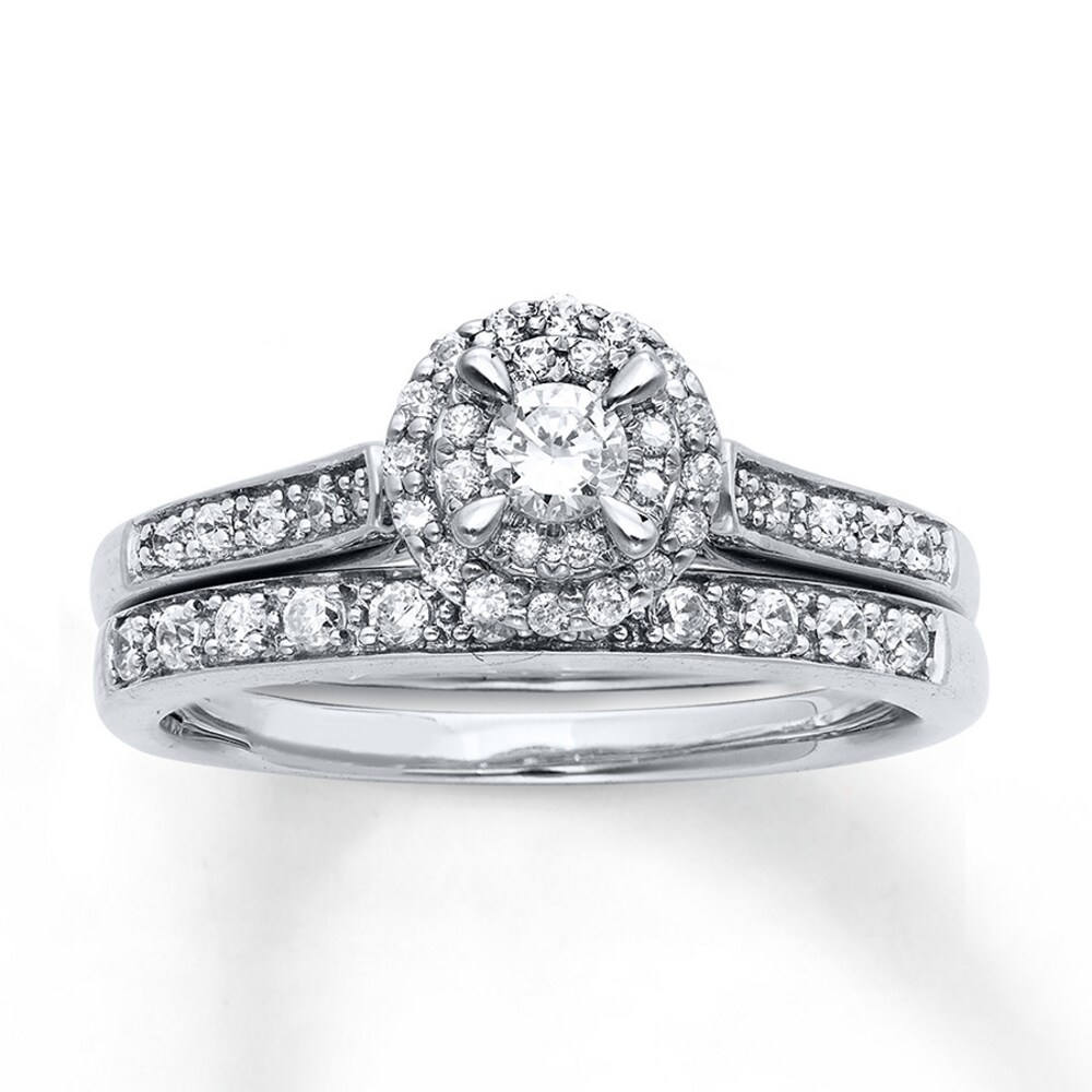 Diamond Bridal Set 1/2 ct tw Round-Cut 14K White Gold hvRVzzFh Diamond Bridal Set 1/2 ct tw Round-Cut 14K White Gold hvRVzzFh