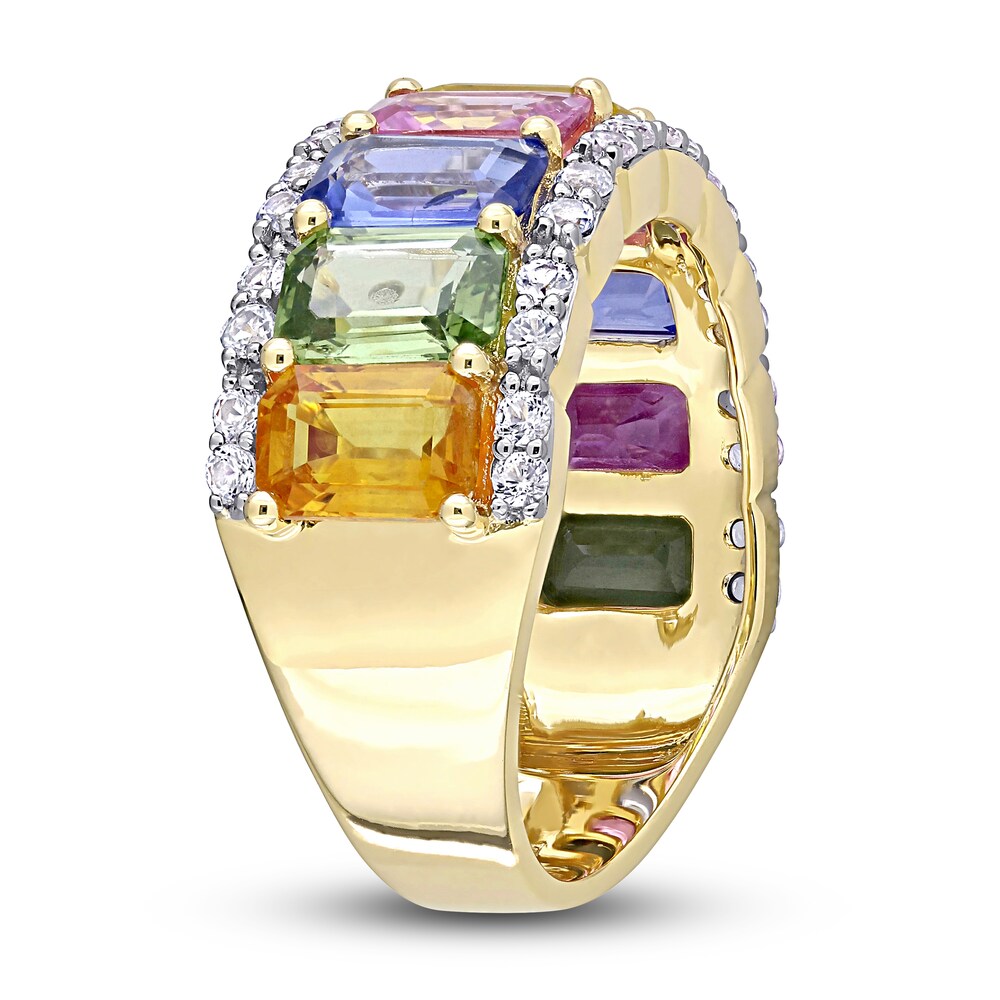 Natural Multi-Color Sapphire Ring 14K Yellow Gold hzTH5OkZ Natural Multi-Color Sapphire Ring 14K Yellow Gold hzTH5OkZ