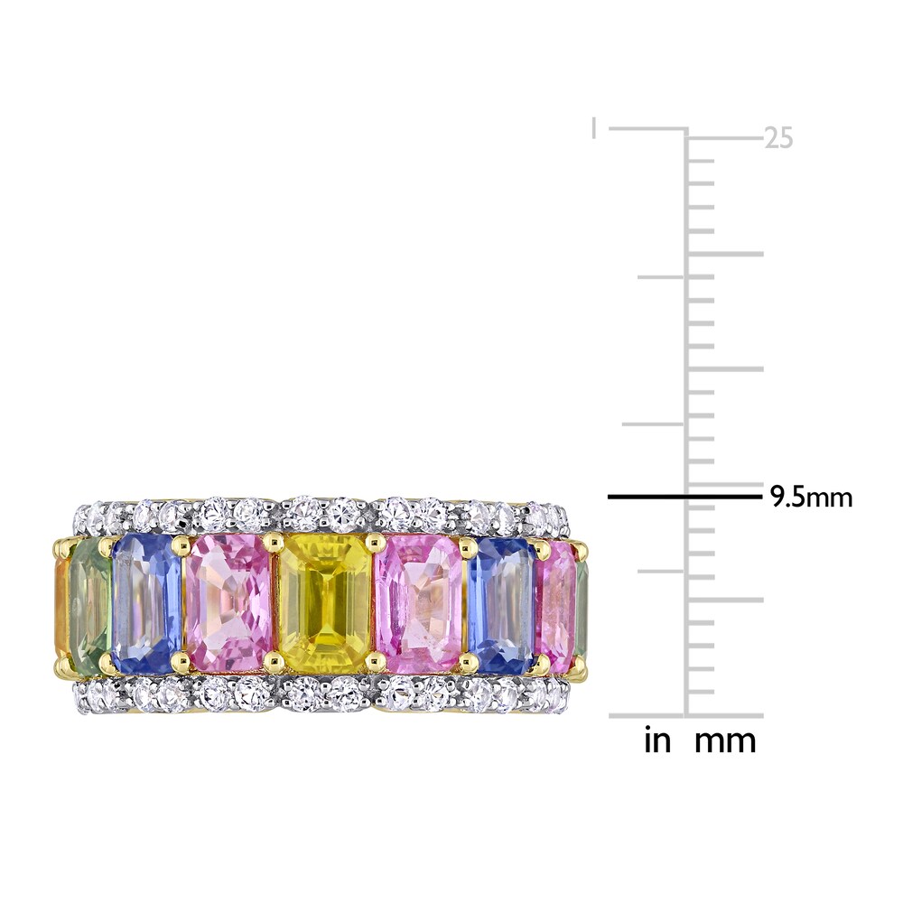 Natural Multi-Color Sapphire Ring 14K Yellow Gold hzTH5OkZ Natural Multi-Color Sapphire Ring 14K Yellow Gold hzTH5OkZ