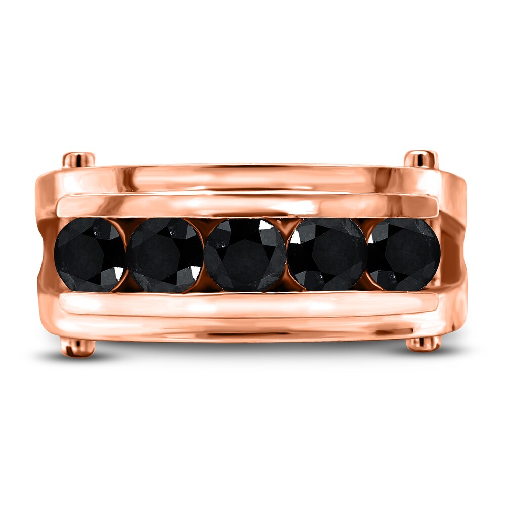 Men\'s Black Diamond Anniversary Ring 1-1/4 ct tw Round 14K Rose Gold i65izngj Men\'s Black Diamond Anniversary Ring 1-1/4 ct tw Round 14K Rose Gold i65izngj