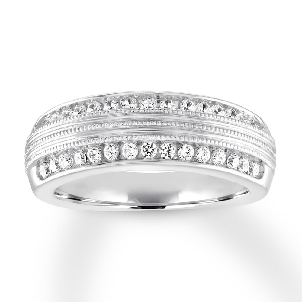 Men's Diamond Band 5/8 ct tw Round-cut 14K White Gold iEaoEoTM Men's Diamond Band 5/8 ct tw Round-cut 14K White Gold iEaoEoTM