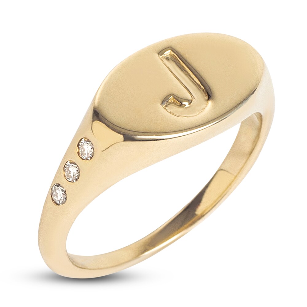 Juliette Maison Diamond Engravable Initial Signet Ring 1/8 ct tw Round 10K Yellow Gold iIC3Uxy0 Juliette Maison Diamond Engravable Initial Signet Ring 1/8 ct tw Round 10K Yellow Gold iIC3Uxy0