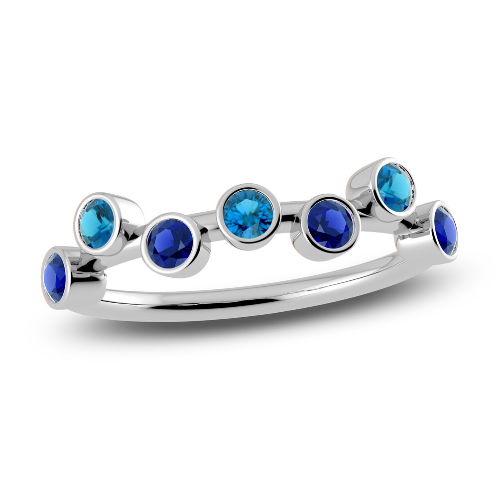 Juliette Maison Natural Blue Sapphire & Natural Blue Zircon Ring 10K White Gold iRaZIDad Juliette Maison Natural Blue Sapphire & Natural Blue Zircon Ring 10K White Gold iRaZIDad