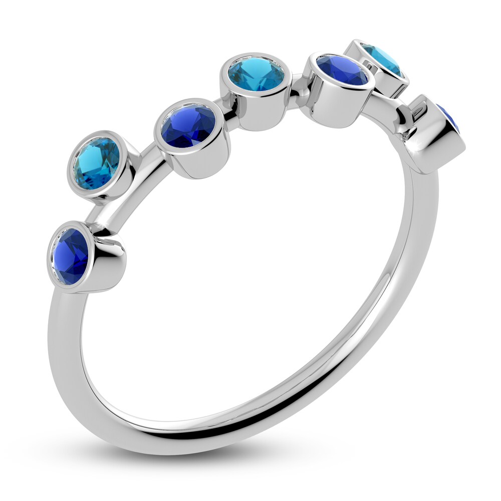 Juliette Maison Natural Blue Sapphire & Natural Blue Zircon Ring 10K White Gold iRaZIDad Juliette Maison Natural Blue Sapphire & Natural Blue Zircon Ring 10K White Gold iRaZIDad