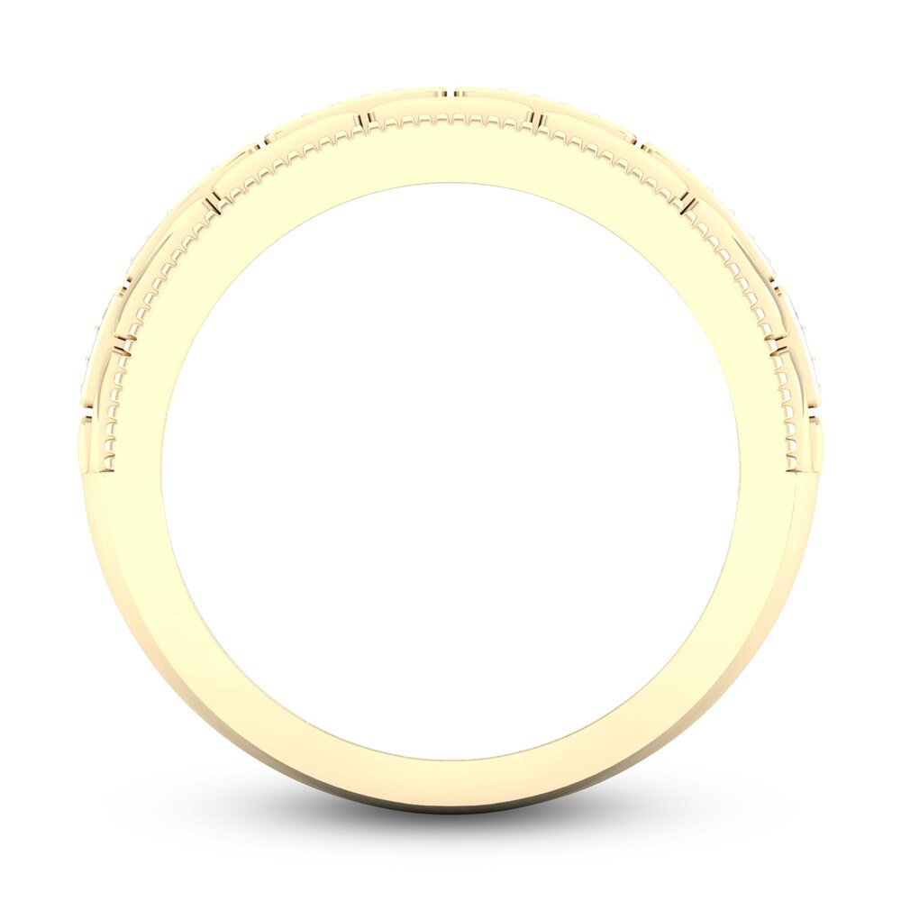 Men\'s Diamond Ring 1/15 ct tw Round 10K Yellow Gold iRxV49r8