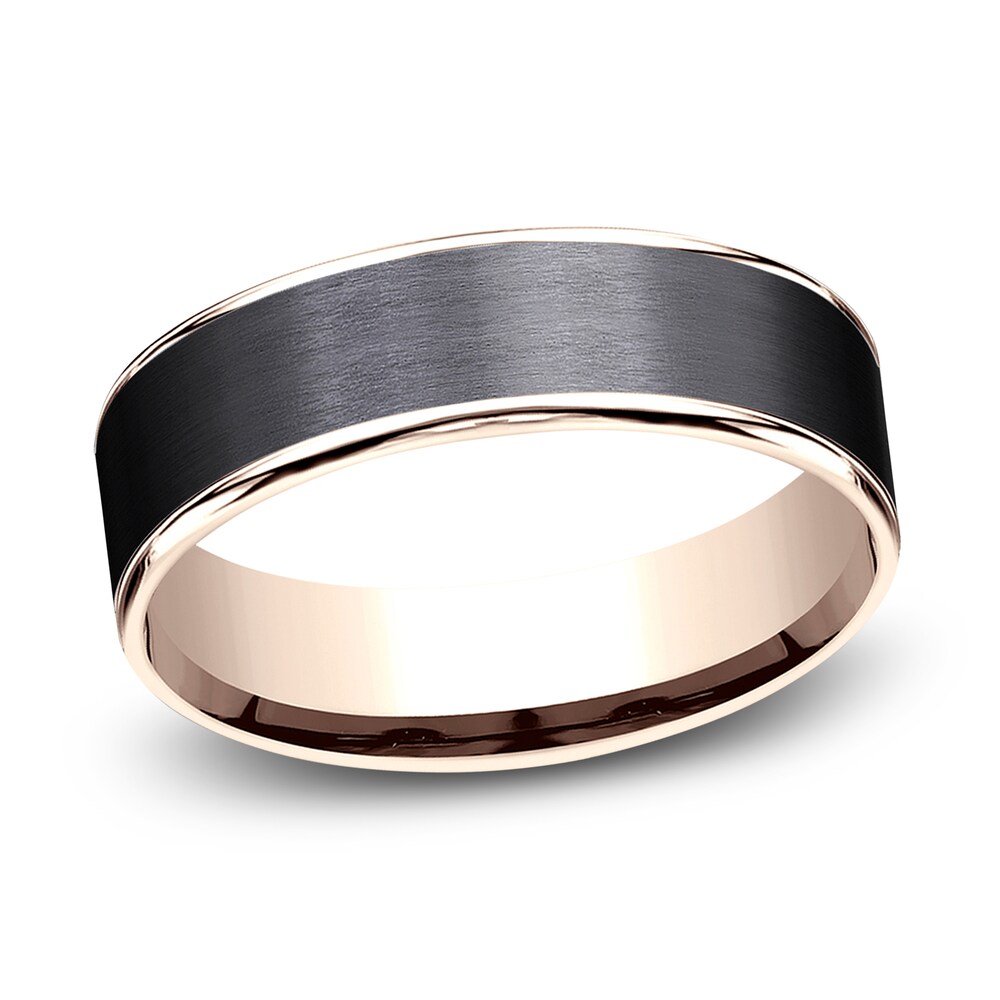 Wedding Band Black Titanium/14K Rose Gold 6.5mm ilV4mDyi Wedding Band Black Titanium/14K Rose Gold 6.5mm ilV4mDyi