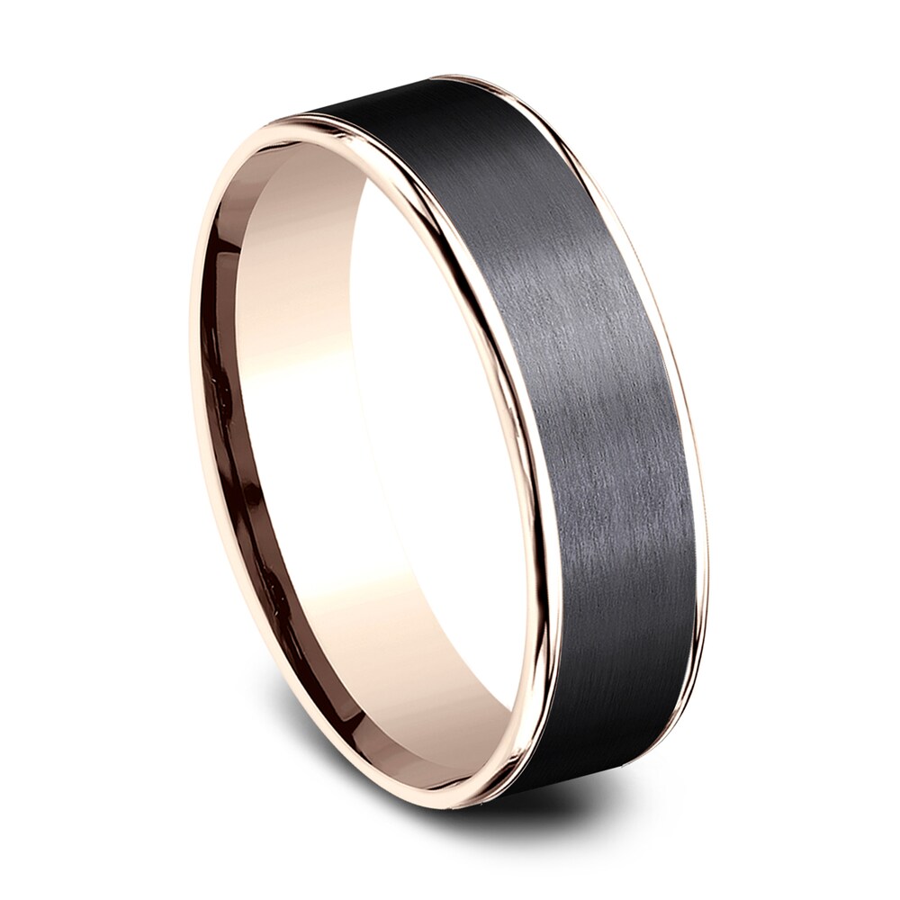 Wedding Band Black Titanium/14K Rose Gold 6.5mm ilV4mDyi Wedding Band Black Titanium/14K Rose Gold 6.5mm ilV4mDyi