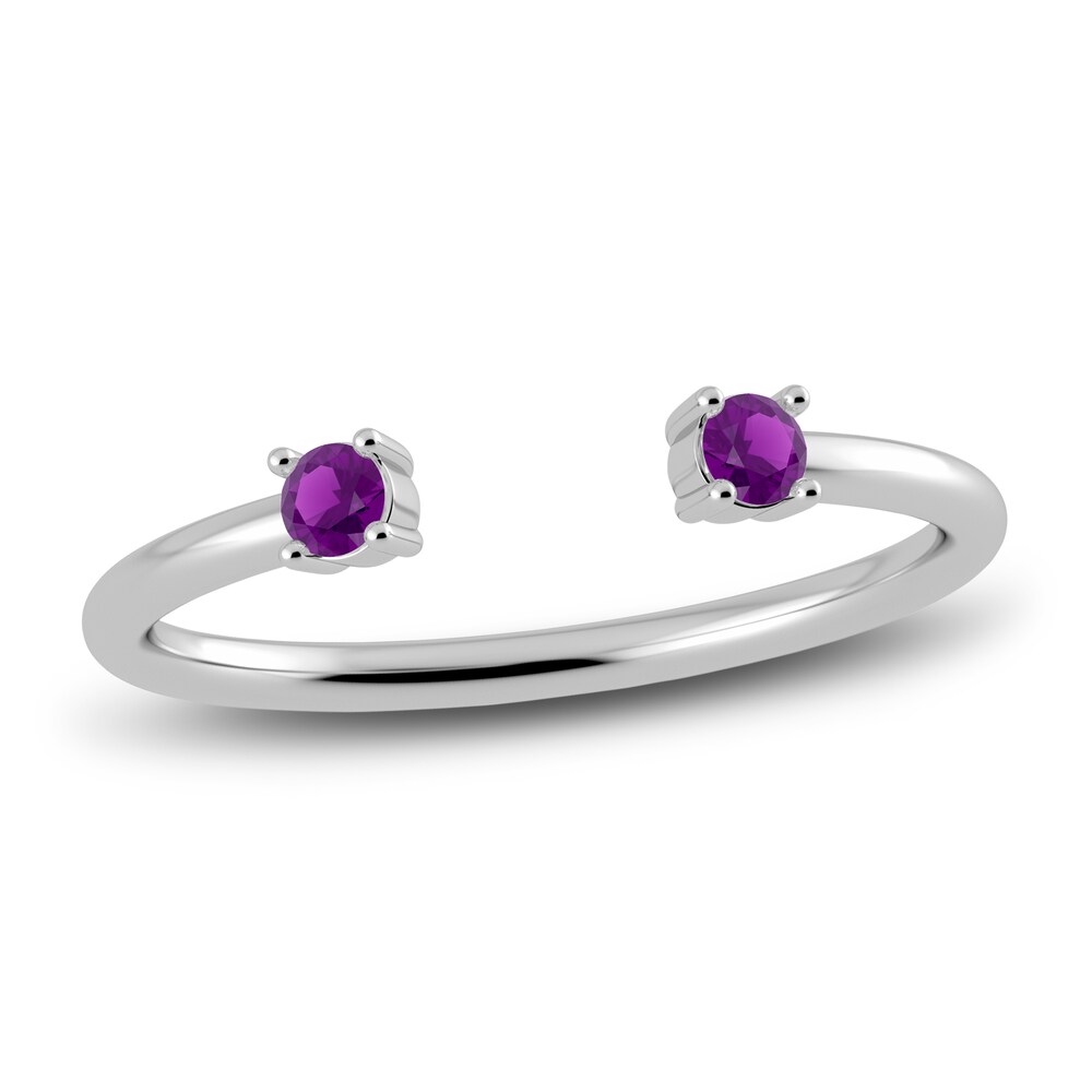 Juliette Maison Natural Amethyst Cuff Ring 10K White Gold iukMOi6z