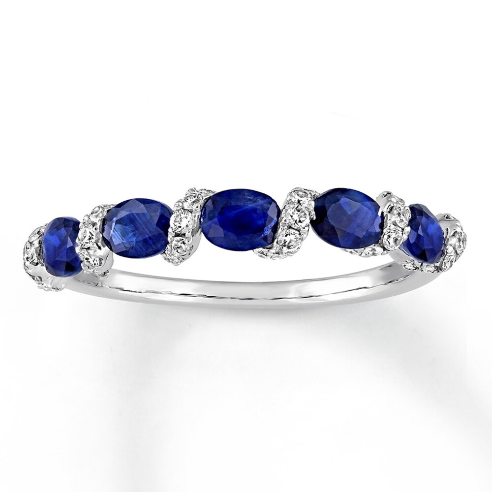 Natural Sapphire Ring 1/4 ct tw Diamonds 14K White Gold j4tKOZDO Natural Sapphire Ring 1/4 ct tw Diamonds 14K White Gold j4tKOZDO