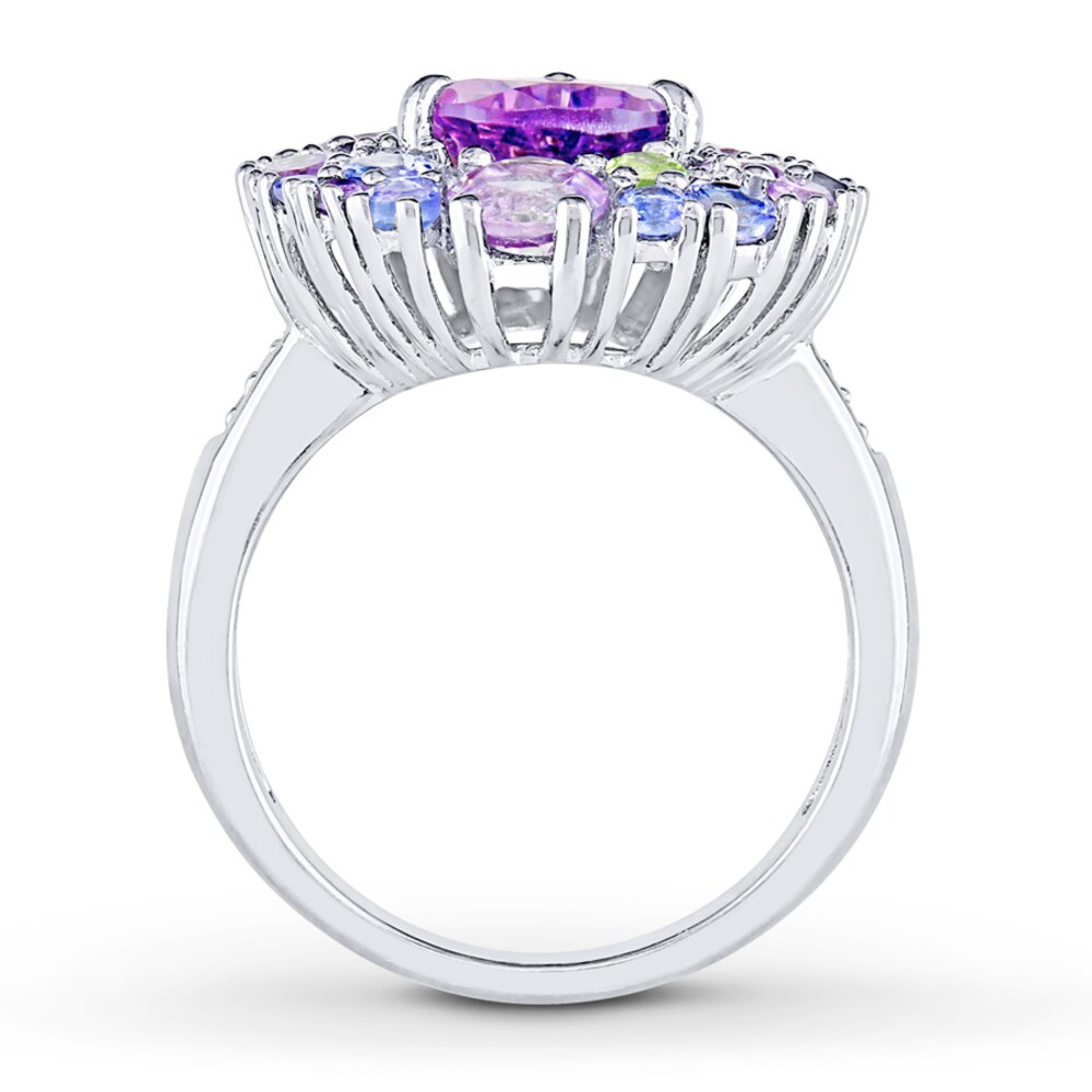 Amethyst Ring Tanzanite & Peridot Accents Sterling Silver j78ybNoN