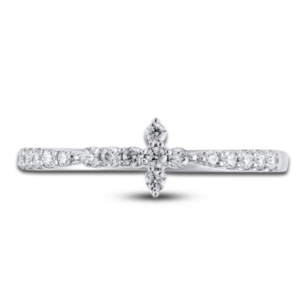 Diamond Cross Ring 1/5 ct tw Round 10K White Gold jCCDryFI Diamond Cross Ring 1/5 ct tw Round 10K White Gold jCCDryFI