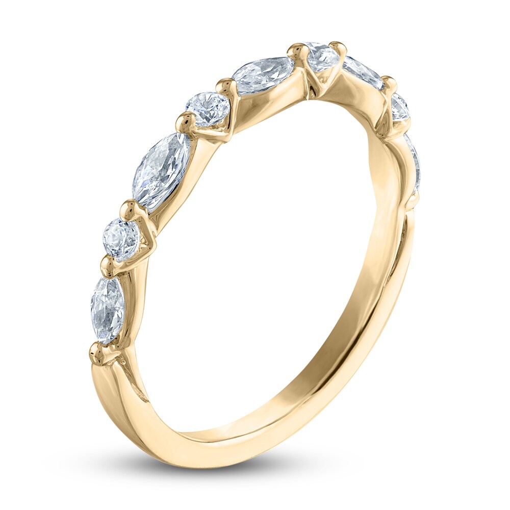 Diamond Anniversary Band 1/2 ct tw Marquise/Round 14K Yellow Gold jDP0idoM Diamond Anniversary Band 1/2 ct tw Marquise/Round 14K Yellow Gold jDP0idoM