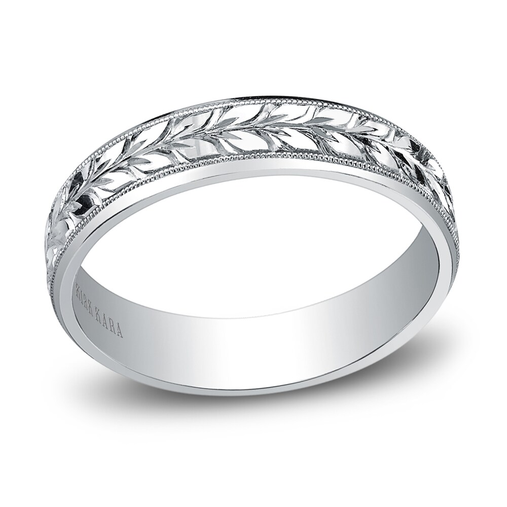 Kirk Kara Men's Floral Wedding Band 18K White Gold jIVQv0BY