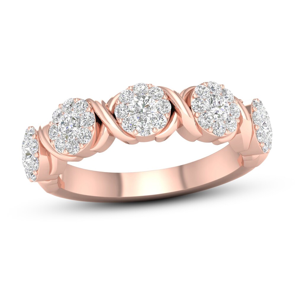 Diamond Anniversary Ring 3/4 ct tw 14K Rose Gold jJ63lE0X Diamond Anniversary Ring 3/4 ct tw 14K Rose Gold jJ63lE0X