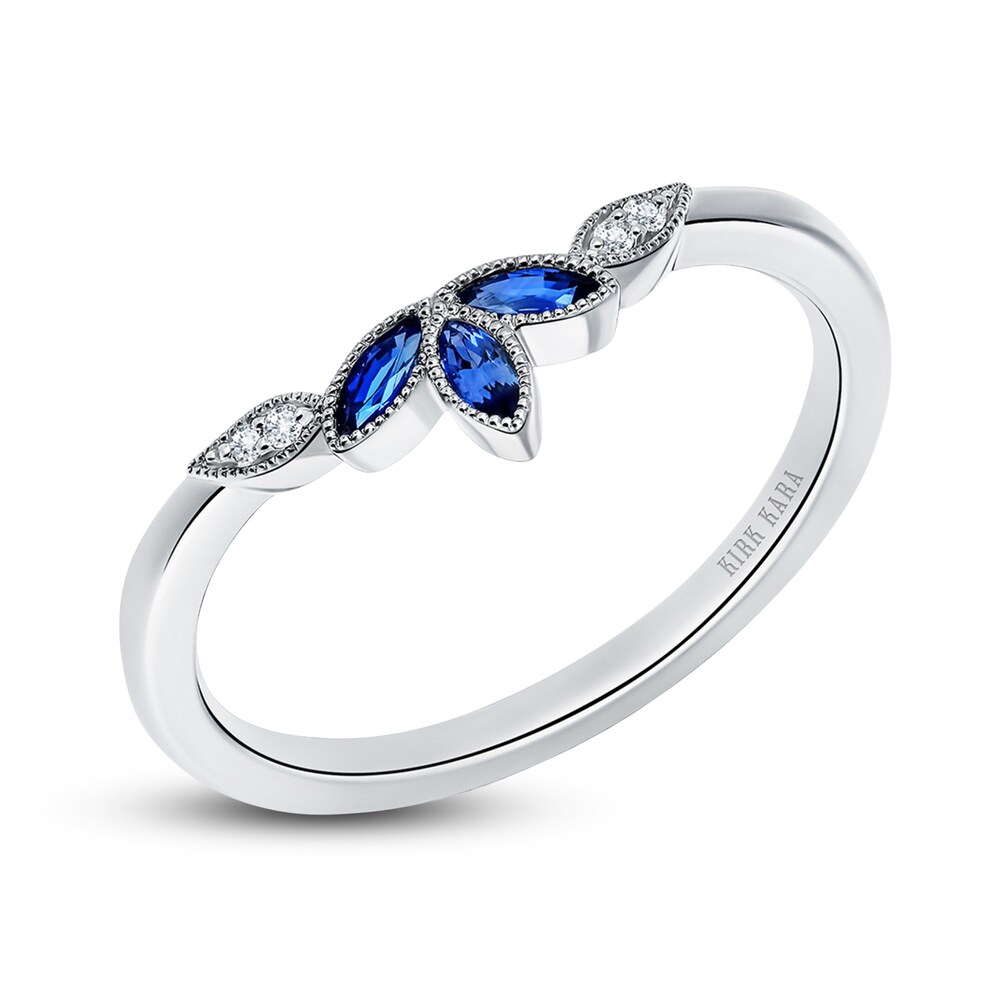 Kirk Kara Natural Blue Sapphire Anniversary Band Diamond Accents 18K White Gold jQK4S6fh Kirk Kara Natural Blue Sapphire Anniversary Band Diamond Accents 18K White Gold jQK4S6fh