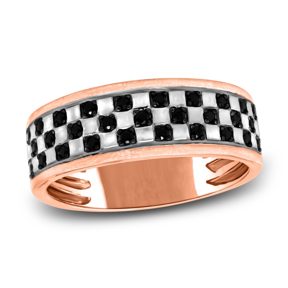 Men's Black Diamond Anniversary Ring 1/4 ct tw Round 14K Rose Gold jQo3NulI Men's Black Diamond Anniversary Ring 1/4 ct tw Round 14K Rose Gold jQo3NulI
