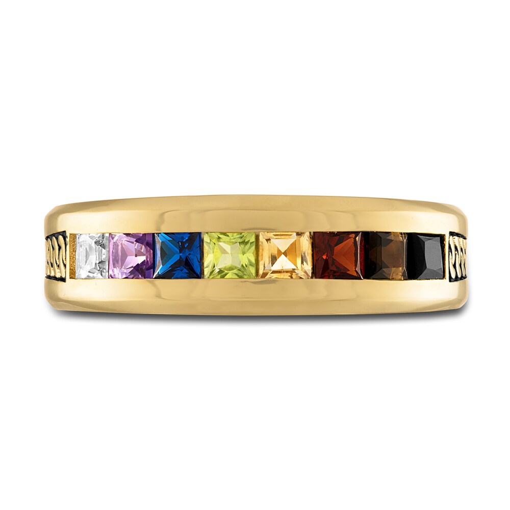 1933 By Esquire Men\'s Natural Multi-Gemstone Ring Sterling Silver/14K Yellow Gold-Plated jWudJW1P 1933 By Esquire Men\'s Natural Multi-Gemstone Ring Sterling Silver/14K Yellow Gold-Plated jWudJW1P