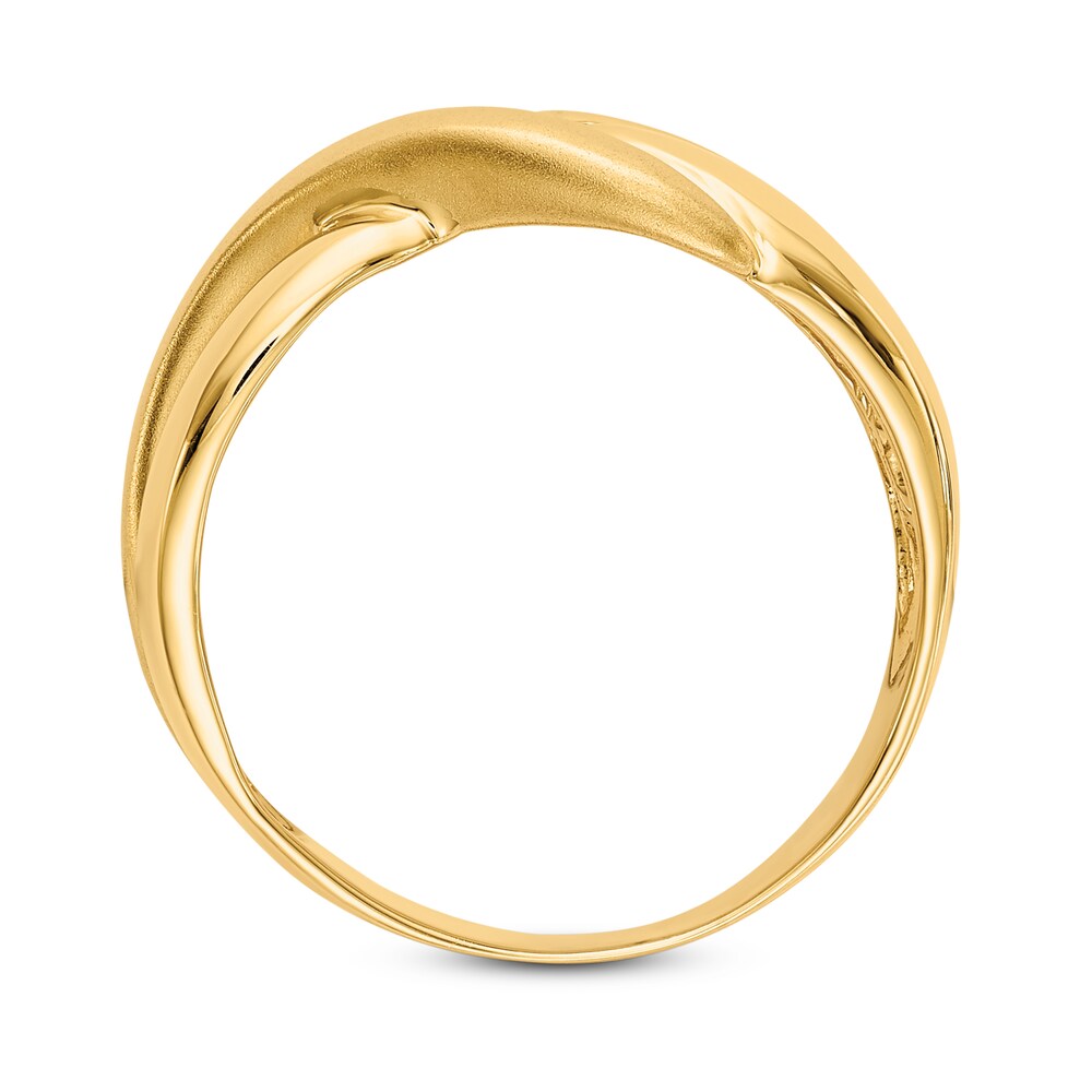 Polished Satin Ring 14K Yellow Gold jbW9dpgP