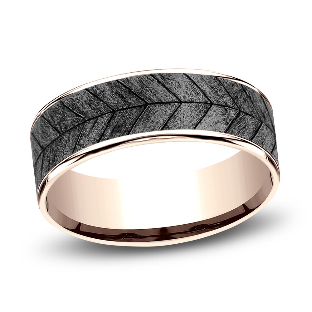Chevron Wedding Band Tantalum/14K Rose Gold 7.5mm jukP0IxI Chevron Wedding Band Tantalum/14K Rose Gold 7.5mm jukP0IxI