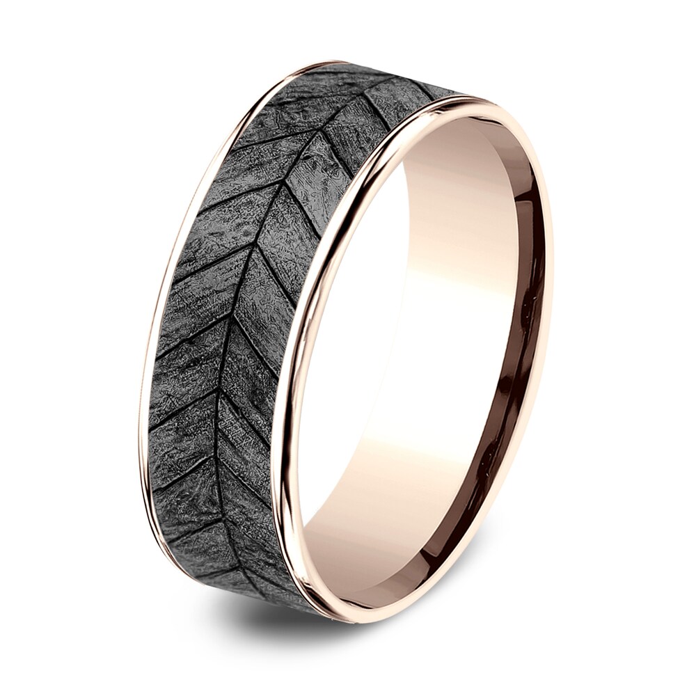 Chevron Wedding Band Tantalum/14K Rose Gold 7.5mm jukP0IxI Chevron Wedding Band Tantalum/14K Rose Gold 7.5mm jukP0IxI
