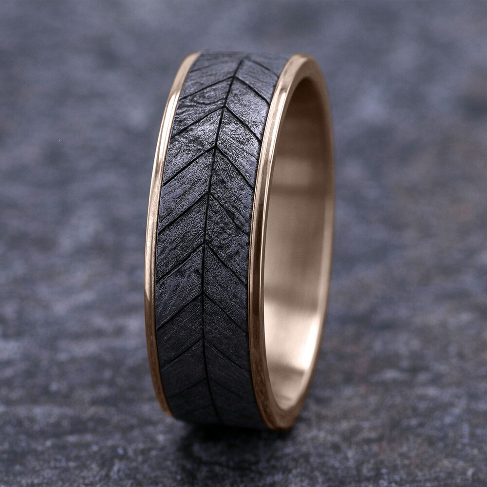 Chevron Wedding Band Tantalum/14K Rose Gold 7.5mm jukP0IxI Chevron Wedding Band Tantalum/14K Rose Gold 7.5mm jukP0IxI