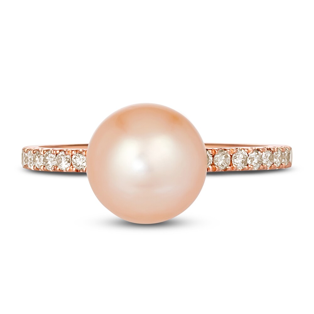 Le Vian Cultured Freshwater Pearl Ring 1/3 ct tw Diamonds 14K Strawberry Gold k48eJaJD Le Vian Cultured Freshwater Pearl Ring 1/3 ct tw Diamonds 14K Strawberry Gold k48eJaJD