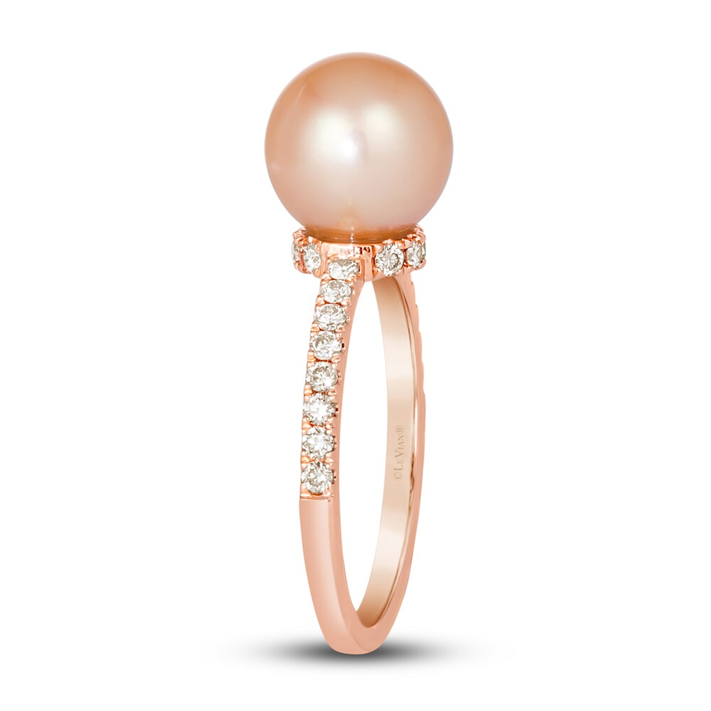 Le Vian Cultured Freshwater Pearl Ring 1/3 ct tw Diamonds 14K Strawberry Gold k48eJaJD Le Vian Cultured Freshwater Pearl Ring 1/3 ct tw Diamonds 14K Strawberry Gold k48eJaJD