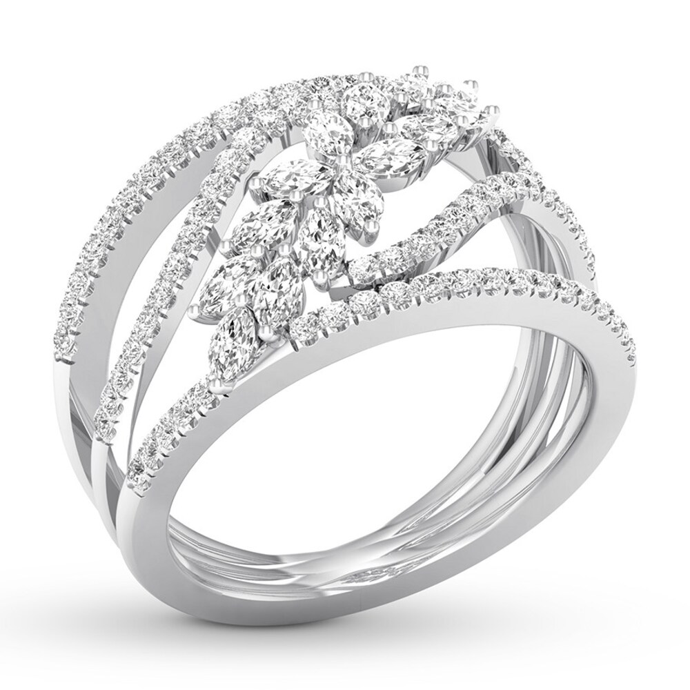Diamond Ring 7/8 carat tw Round/Marquise 14K White Gold k5h5Cf5p Diamond Ring 7/8 carat tw Round/Marquise 14K White Gold k5h5Cf5p