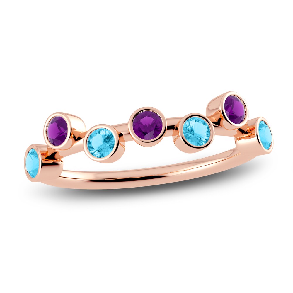 Juliette Maison Natural Amethyst & Natural Blue Zircon Ring 10K Rose Gold kDJ1XIn8 Juliette Maison Natural Amethyst & Natural Blue Zircon Ring 10K Rose Gold kDJ1XIn8