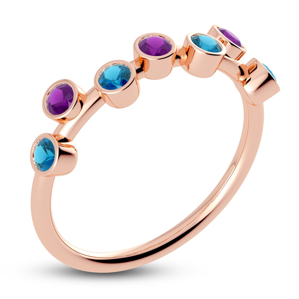 Juliette Maison Natural Amethyst & Natural Blue Zircon Ring 10K Rose Gold kDJ1XIn8 Juliette Maison Natural Amethyst & Natural Blue Zircon Ring 10K Rose Gold kDJ1XIn8