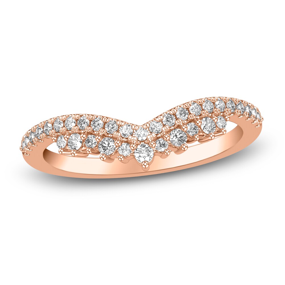 Diamond Tiara Wedding Band 1/3 ct tw Round 14K Rose Gold kGQAFSK7