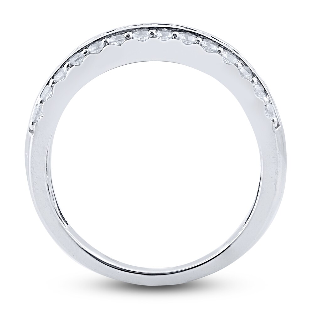 Diamond 3-Row Anniversary Band 1 ct tw Round 14K White Gold kL2yS5WJ Diamond 3-Row Anniversary Band 1 ct tw Round 14K White Gold kL2yS5WJ
