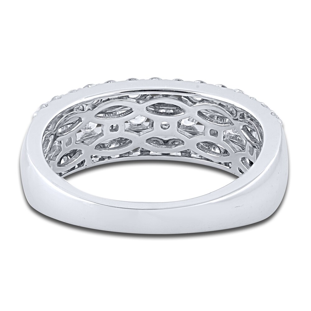 Diamond 3-Row Anniversary Band 1 ct tw Round 14K White Gold kL2yS5WJ Diamond 3-Row Anniversary Band 1 ct tw Round 14K White Gold kL2yS5WJ