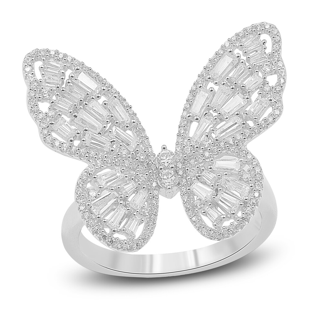 Diamond Butterfly Ring 3/4 ct tw Baguette/Round 14K White Gold kPzJ10lC Diamond Butterfly Ring 3/4 ct tw Baguette/Round 14K White Gold kPzJ10lC
