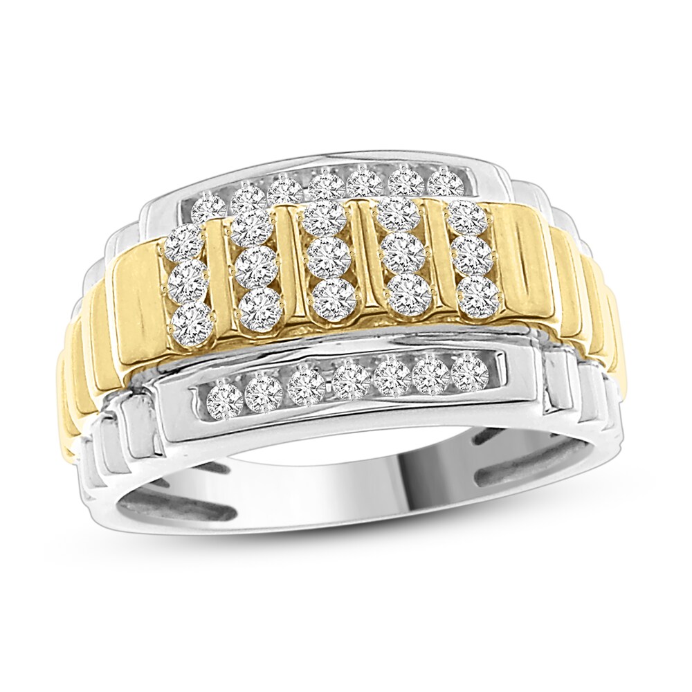 Diamond Wedding Band 1/2 ct tw Round 10K Two-Tone Gold kTyCtZzc Diamond Wedding Band 1/2 ct tw Round 10K Two-Tone Gold kTyCtZzc