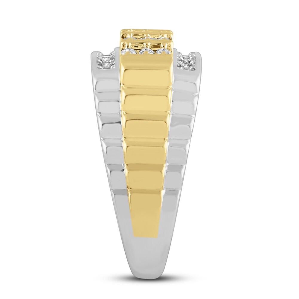 Diamond Wedding Band 1/2 ct tw Round 10K Two-Tone Gold kTyCtZzc