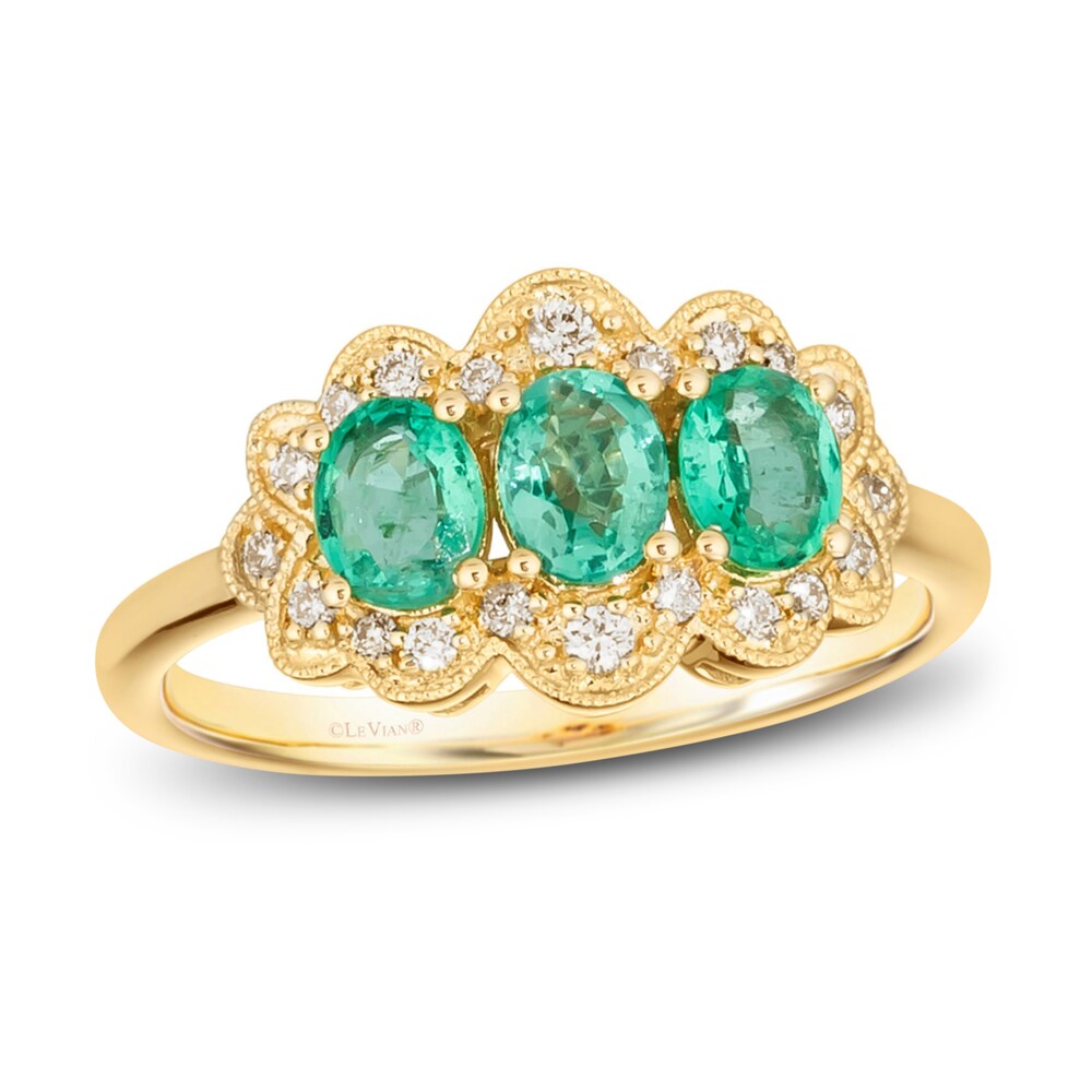 Le Vian Natural Emerald Ring 1/6 ct tw Diamonds 14K Honey Gold kVGIyGLm Le Vian Natural Emerald Ring 1/6 ct tw Diamonds 14K Honey Gold kVGIyGLm