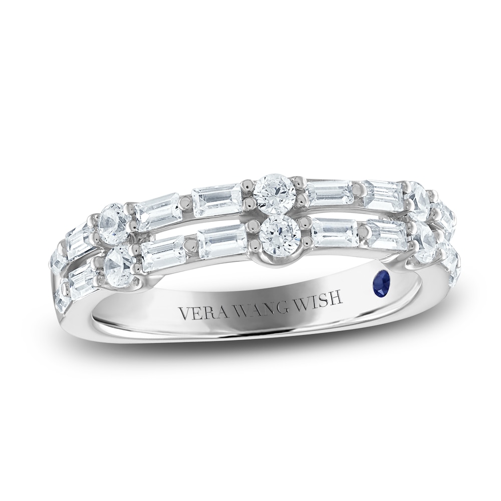 Vera Wang WISH Diamond Wedding Band 5/8 ct tw Baguette/Round 14K White Gold kcJU1FNW