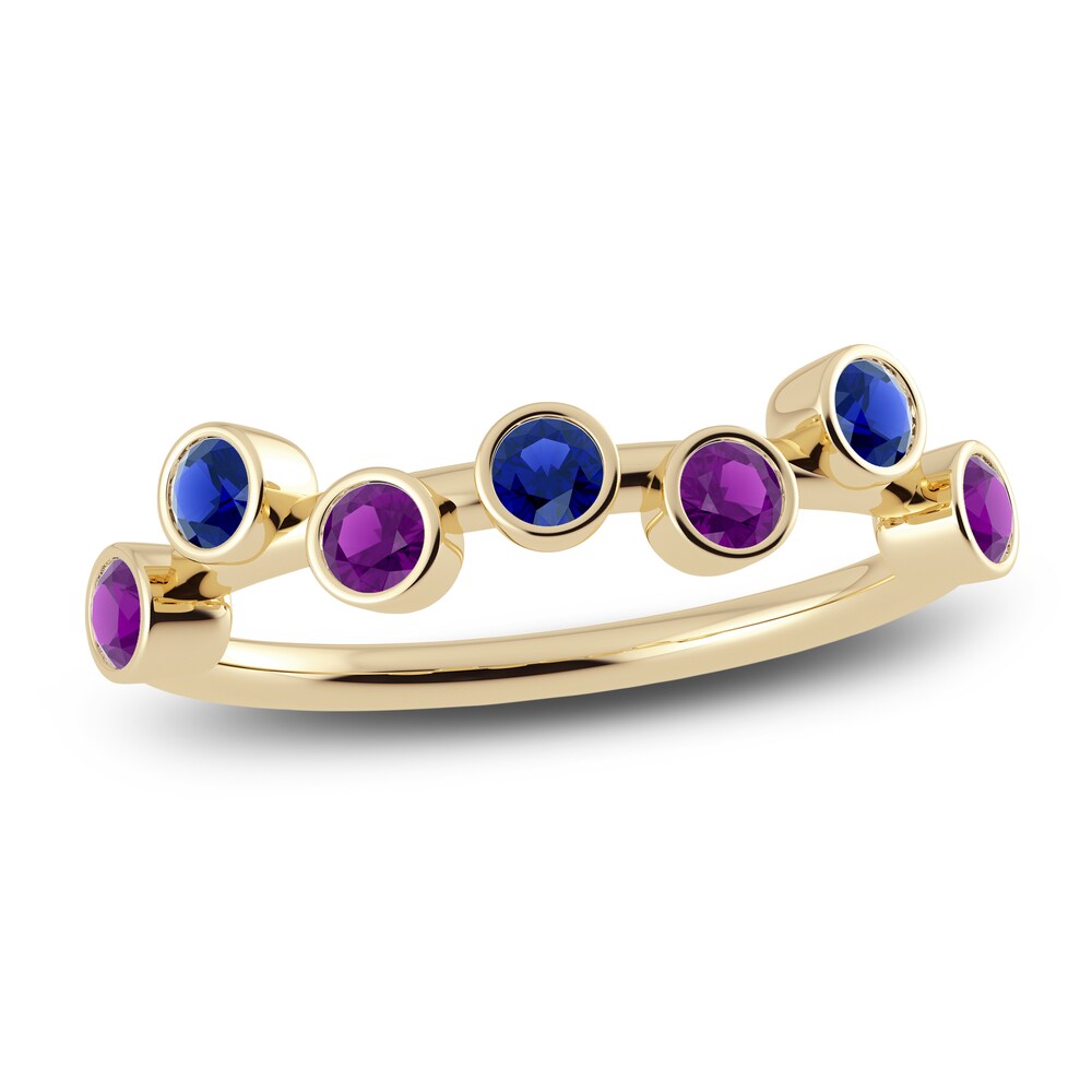 Juliette Maison Natural Blue Sapphire & Natural Amethyst Ring 10K Yellow Gold kcXiDcKq Juliette Maison Natural Blue Sapphire & Natural Amethyst Ring 10K Yellow Gold kcXiDcKq