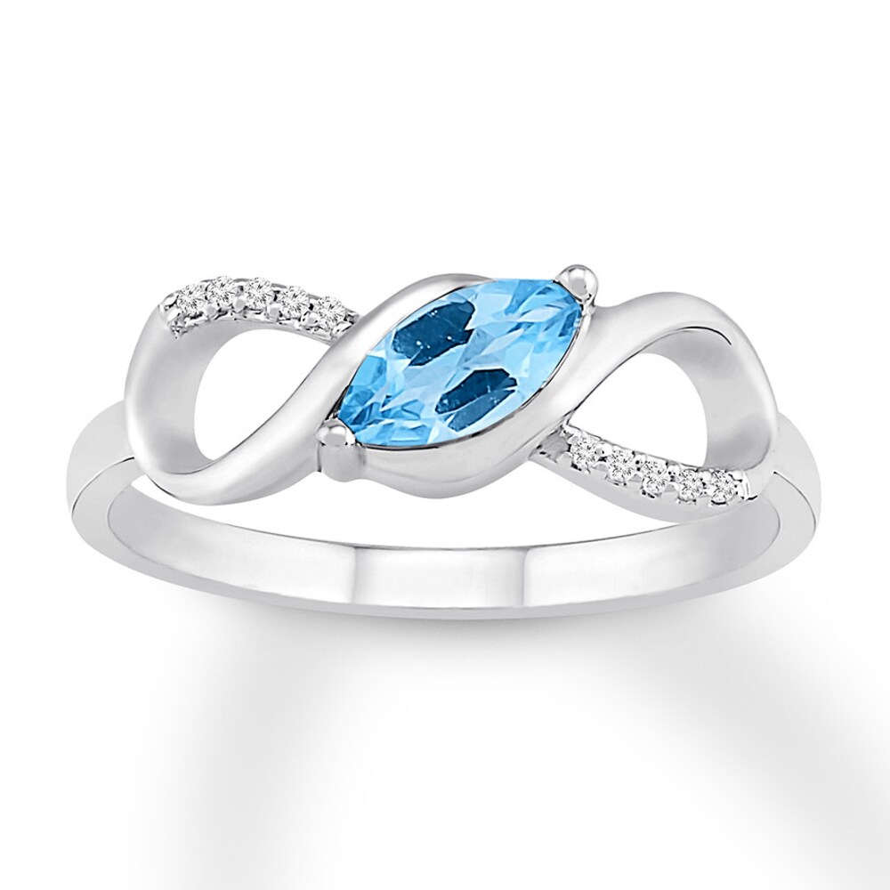 Blue Topaz & Diamond Infinity Ring Sterling Silver keIl5pQX Blue Topaz & Diamond Infinity Ring Sterling Silver keIl5pQX