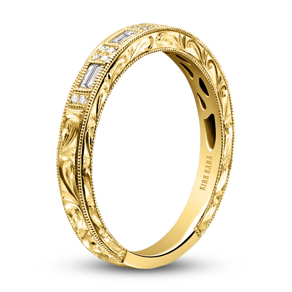 Kirk Kara Engraved Diamond Wedding Band 1/8 ct tw Baguette/Round 18K Yellow Gold keRmm9SM Kirk Kara Engraved Diamond Wedding Band 1/8 ct tw Baguette/Round 18K Yellow Gold keRmm9SM