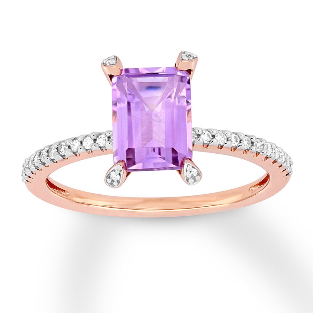 Rose Quartz Ring 1/10 carat tw Diamonds 10K Rose Gold krSQ4ook Rose Quartz Ring 1/10 carat tw Diamonds 10K Rose Gold krSQ4ook