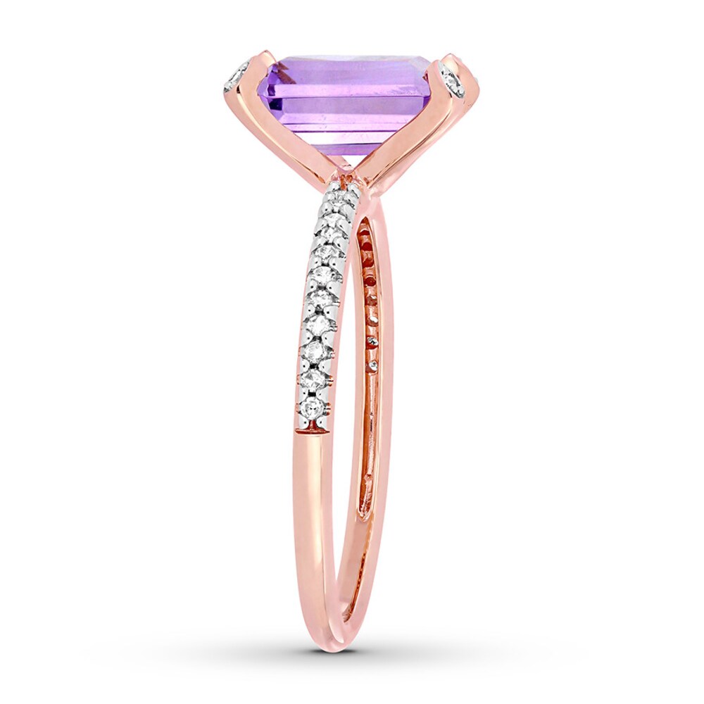 Rose Quartz Ring 1/10 carat tw Diamonds 10K Rose Gold krSQ4ook Rose Quartz Ring 1/10 carat tw Diamonds 10K Rose Gold krSQ4ook