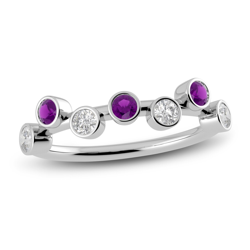Juliette Maison Natural Amethyst & Natural White Sapphire Ring 10K White Gold kzIX4GGc Juliette Maison Natural Amethyst & Natural White Sapphire Ring 10K White Gold kzIX4GGc
