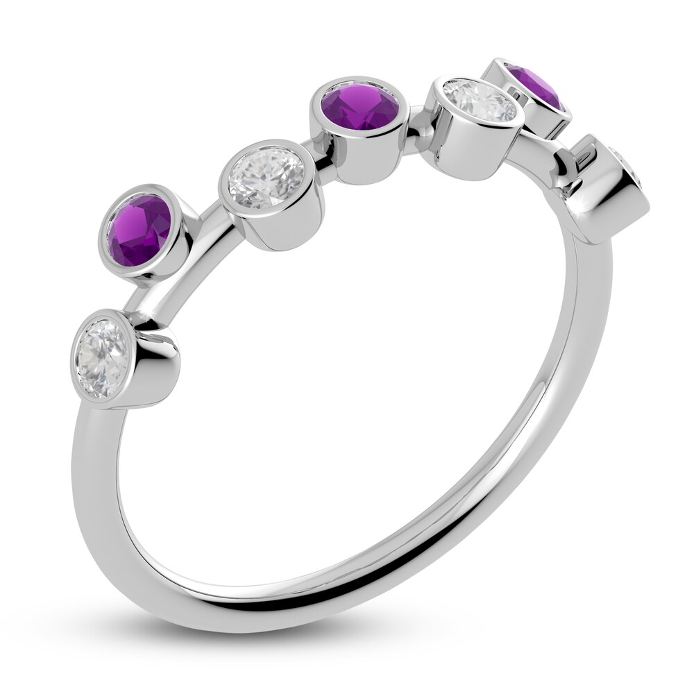 Juliette Maison Natural Amethyst & Natural White Sapphire Ring 10K White Gold kzIX4GGc Juliette Maison Natural Amethyst & Natural White Sapphire Ring 10K White Gold kzIX4GGc