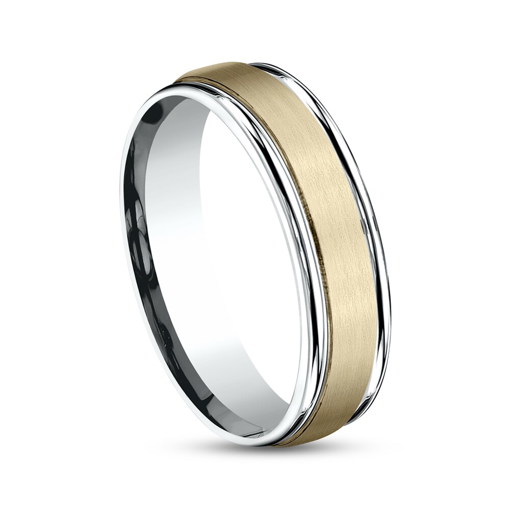 Satin Wedding Band 10K Two-Tone Gold 6mm l7r5BSP7 Satin Wedding Band 10K Two-Tone Gold 6mm l7r5BSP7